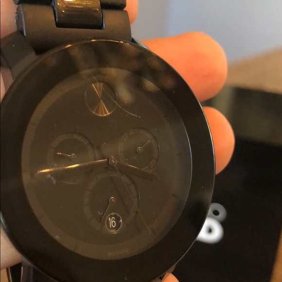 MENS MOVADO BOLD SWISS QUARTZ CHRONOGRAPH BLK DIAL - Picture 4 of 5